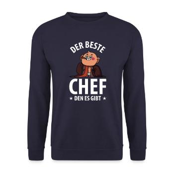 Der beste chef den es gibt baby - Unisex Pullover - Navy - Vorne - Alina (178cm) & Michal (187cm)