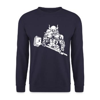 Wikinger muskeln beast - Unisex Pullover - Navy - Vorne - Alina (178cm) & Michal (187cm)