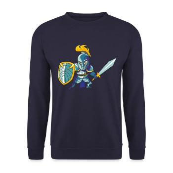 ritter schwert mittelalter comic - Unisex Pullover - Navy - Vorne - Alina (178cm) & Michal (187cm)