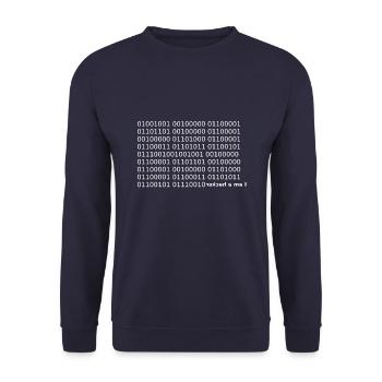 I am a hacker - Unisex Sweatshirt - navy - Front - Alina (178cm) & Michal (187cm)