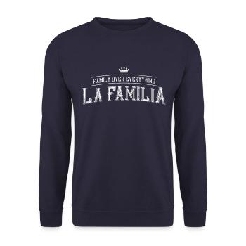 Family over everything - Unisex Sweatshirt - navy - Front - Alina (178cm) & Michal (187cm)
