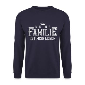 familie mein leben - Unisex Pullover - Navy - Vorne - Alina (178cm) & Michal (187cm)