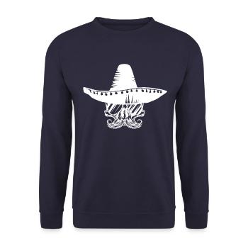 chapeau sombrero squelette mexique - Sweat-shirt Unisexe - marine - Devant - Alina (178cm) & Michal (187cm)