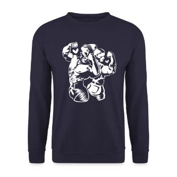 fitness couple muscles heart - Unisex Sweatshirt - navy - Front - Alina (178cm) & Michal (187cm)