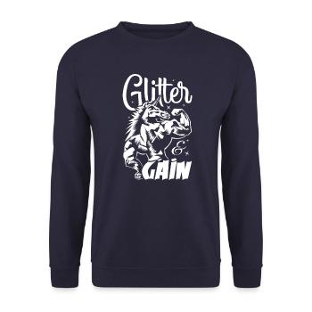 unicorn fitness glitter muscles - Unisex Sweatshirt - navy - Front - Alina (178cm) & Michal (187cm)