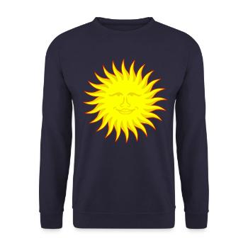 Soleil avec visage - Sweat-shirt Unisexe - marine - Devant - Alina (178cm) & Michal (187cm)