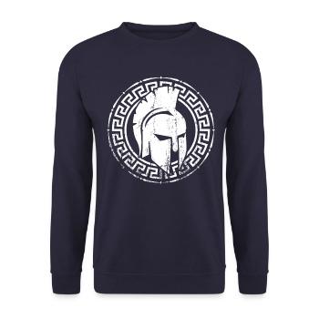 spartaner helm krieger sparta - Unisex Pullover - Navy - Vorne - Alina (178cm) & Michal (187cm)