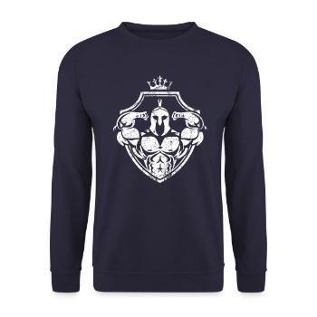 spartaner wappen spartan krone vintage - Unisex Pullover - Navy - Vorne - Alina (178cm) & Michal (187cm)