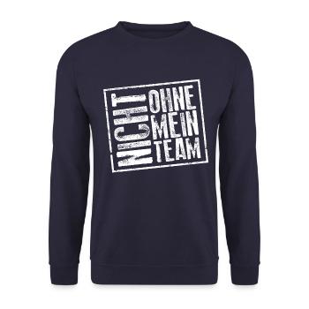 nicht ohne mein team - Unisex Pullover - Navy - Vorne - Alina (178cm) & Michal (187cm)