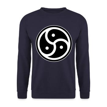 Triskele - Man Woman BDSM Lover Gift - Unisex Sweatshirt - navy - Front - Alina (178cm) & Michal (187cm)
