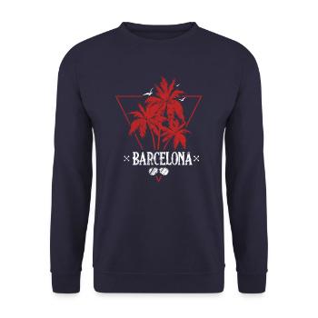 Barcelona spain holiday travel - Unisex Sweatshirt - navy - Front - Alina (178cm) & Michal (187cm)