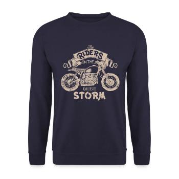 Devis de conduite de moto - Sweat-shirt Unisexe - marine - Devant - Alina (178cm) & Michal (187cm)