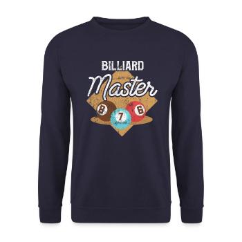 Billiard Spruch billiard - Unisex Pullover - Navy - Vorne - Alina (178cm) & Michal (187cm)