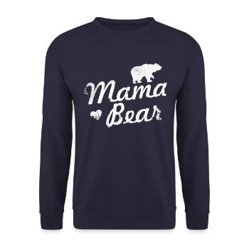 Shirt Mama Bear heart white - Unisex Pullover - Navy - Vorne - Alina (178cm) & Michal (187cm)