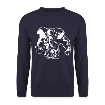 Éléphant fitness gym bête - Sweat-shirt Unisexe - marine - Devant - Alina (178cm) & Michal (187cm)