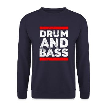 Drum n Bass party music - Unisex Pullover - Navy - Vorne - Alina (178cm) & Michal (187cm)
