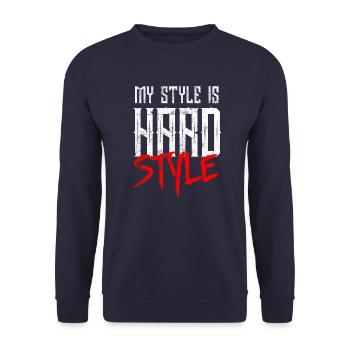 Hardstyle Musik - Unisex Pullover - Navy - Vorne - Alina (178cm) & Michal (187cm)