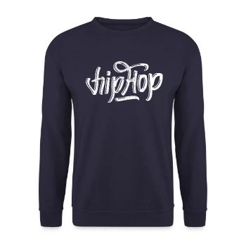 Hip hop musik graffiti - Unisex Pullover - Navy - Vorne - Alina (178cm) & Michal (187cm)