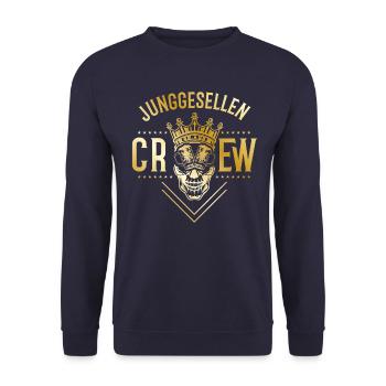 jga crew gold bachelor farewell - Unisex Sweatshirt - navy - Front - Alina (178cm) & Michal (187cm)