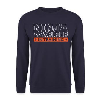 Ninja Warrior in training - Unisex Sweatshirt - navy - Front - Alina (178cm) & Michal (187cm)