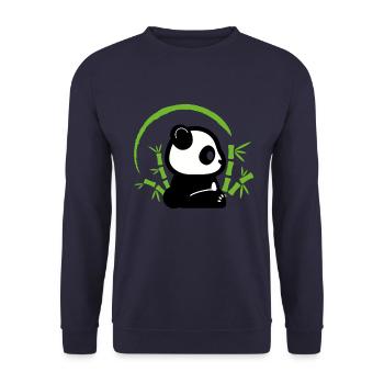 Panda bamboo - Unisex Sweatshirt - navy - Front - Alina (178cm) & Michal (187cm)