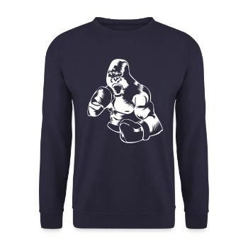 gorilla boxing - Unisex Sweatshirt - navy - Front - Alina (178cm) & Michal (187cm)