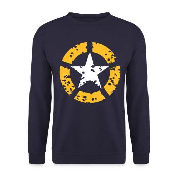 AVM STAR - Multicolor-Design - TRASH 5 CUT - 16x4 - Unisex Pullover - Navy - Vorne - Alina (178cm) & Michal (187cm)