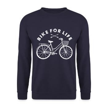 Fahrrad radfahren leben spruch - Unisex Pullover - Navy - Vorne - Alina (178cm) & Michal (187cm)