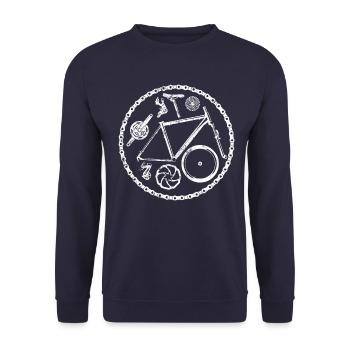 Bicycle chain bike bicycle - Unisex Sweatshirt - navy - Front - Alina (178cm) & Michal (187cm)