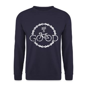 Bicycle cycling bicycle chain saying - Unisex Sweatshirt - navy - Front - Alina (178cm) & Michal (187cm)