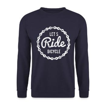 Bicycle cycling bicycle chain saying - Unisex Sweatshirt - navy - Front - Alina (178cm) & Michal (187cm)
