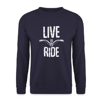 Bicycle life saying - Unisex Sweatshirt - navy - Front - Alina (178cm) & Michal (187cm)