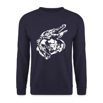 krokodil beast aligator - Unisex Pullover - Navy - Vorne - Alina (178cm) & Michal (187cm)