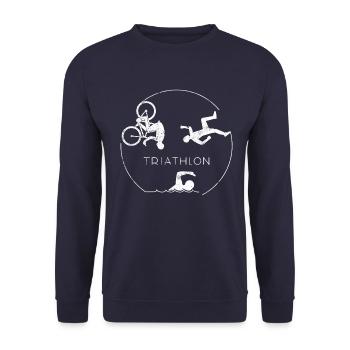 Triathlon swim cycling race triathlete - Unisex Sweatshirt - navy - Front - Alina (178cm) & Michal (187cm)