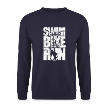Triathlon radfahren triathlet bike schwimmen - Unisex Pullover - Navy - Vorne - Alina (178cm) & Michal (187cm)