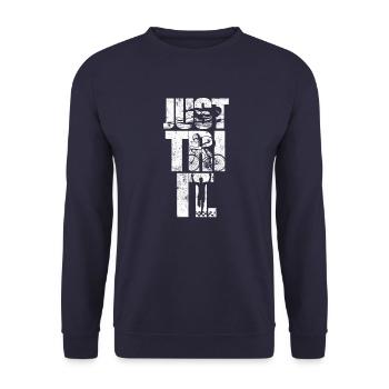 Triathlon triathlete - Unisex Sweatshirt - navy - Front - Alina (178cm) & Michal (187cm)