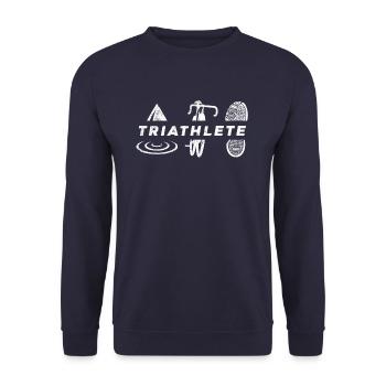 Triathlon swim cycling race - Unisex Sweatshirt - navy - Front - Alina (178cm) & Michal (187cm)