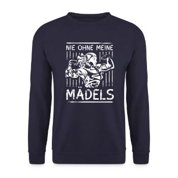 woman fitness never without my girls - Unisex Sweatshirt - navy - Front - Alina (178cm) & Michal (187cm)