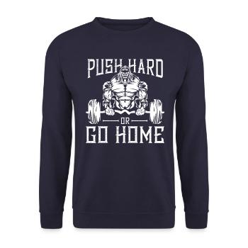 gorilla fitness gym motivation spruch bodybuilding - Unisex Sweatshirt - navy - Front - Alina (178cm) & Michal (187cm)