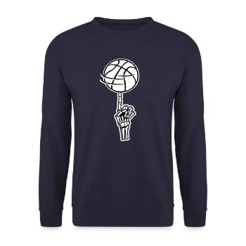 Basketball Skeleton Triko Ball Gift - Unisex Sweatshirt - navy - Front - Alina (178cm) & Michal (187cm)