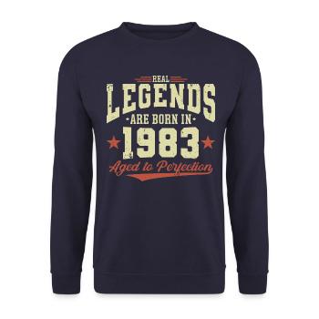 Les légendes sont nées en 1983 - Sweat-shirt Unisexe - marine - Devant - Alina (178cm) & Michal (187cm)