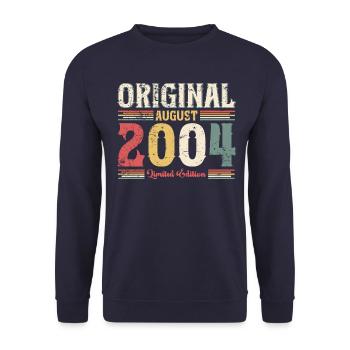 20th Birthday Original August 2004 Year 2004 - Unisex Sweatshirt - navy - Front - Alina (178cm) & Michal (187cm)