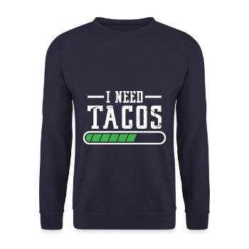 Funny I Needed Tacos - Unisex Pullover - Navy - Vorne - Alina (178cm) & Michal (187cm)