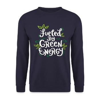 Fueled by Green Energy Gift - Unisex Sweatshirt - navy - Front - Alina (178cm) & Michal (187cm)
