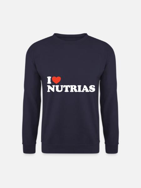 I love Nutrias Herz Shirt - Unisex Pullover - Navy