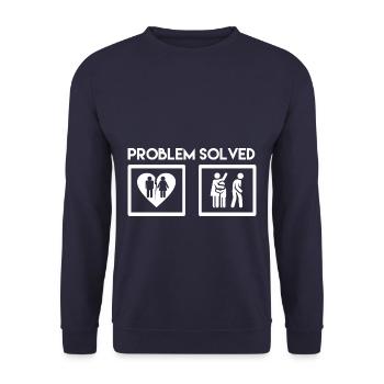 Funny Problem Solved Divorce - Unisex Pullover - Navy - Vorne - Alina (178cm) & Michal (187cm)