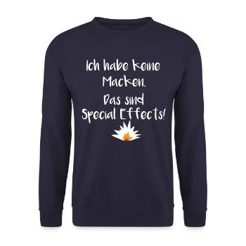 Lustiger Spruch T-Shirt Witzig als Geschenk - Unisex Pullover - Navy - Vorne - Alina (178cm) & Michal (187cm)