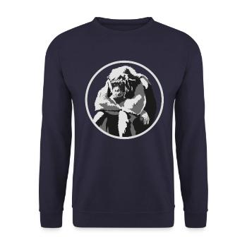 Singe ennuyé - Sweat-shirt Unisexe - marine - Devant - Alina (178cm) & Michal (187cm)