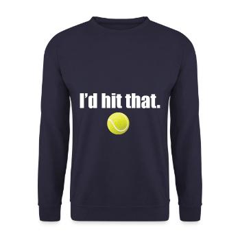 Funny I'd Hit That Tennis - Unisex Pullover - Navy - Vorne - Alina (178cm) & Michal (187cm)