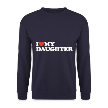 I love my daughter heart shirt - Unisex Sweatshirt - navy - Front - Alina (178cm) & Michal (187cm)